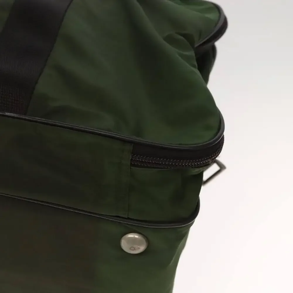 PRADA Boston Bag Nylon Khaki Silver